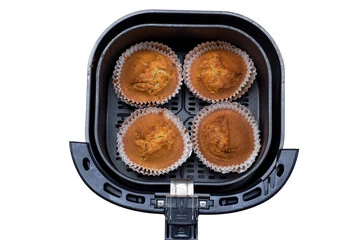 muffins in an air fryer basket