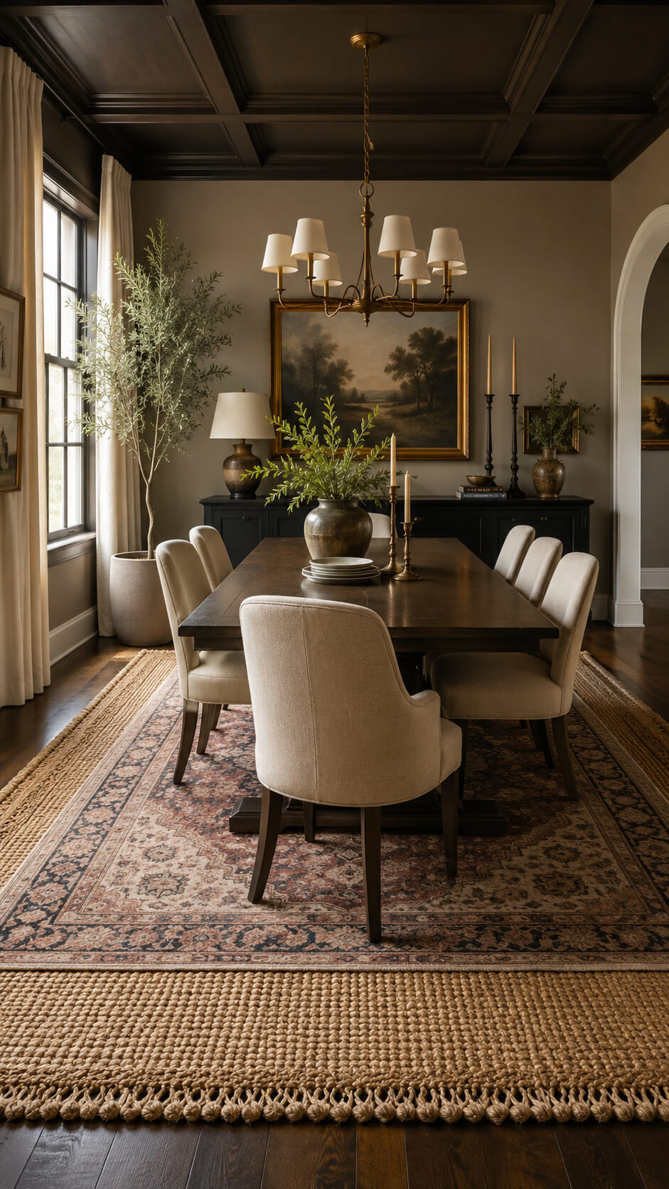 Elegant dining room with rustic charm