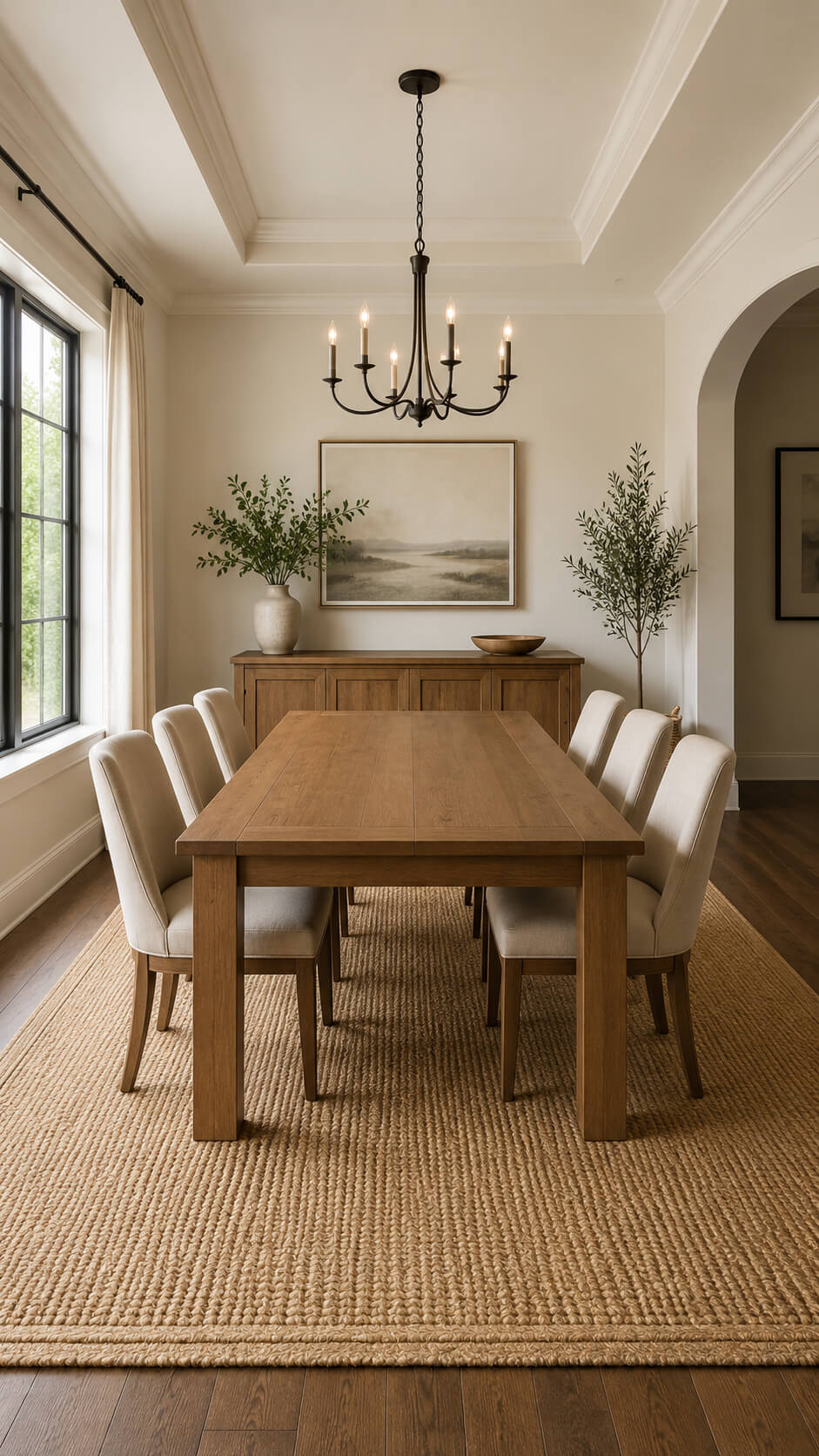 Modern farmhouse dining room ambiance