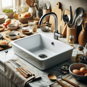 an image of top mount kitchen sink