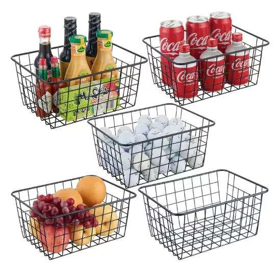 Five JUNCHU CHERRY Wire Storage Basket on a white background