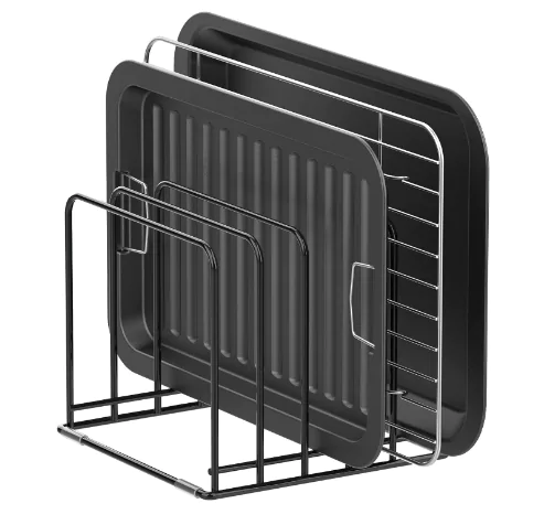 bakewares on a divider placed in front of a white background