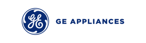 Logo of GE Appliances featuring the iconic blue GE monogram to the left and ‘GE APPLIANCES’ in capital letters to the right.
