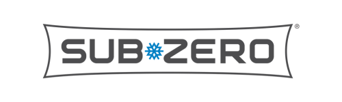 Logo of SUB*ZERO with a stylized snowflake replacing the asterisk, enclosed within a banner outline.