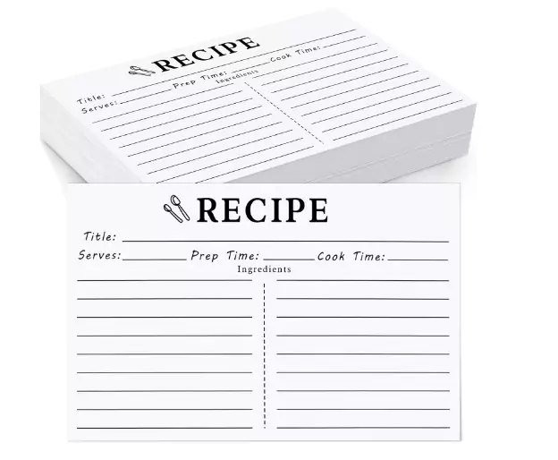 PECULA Store 70 Count Recipe Cards on a white background