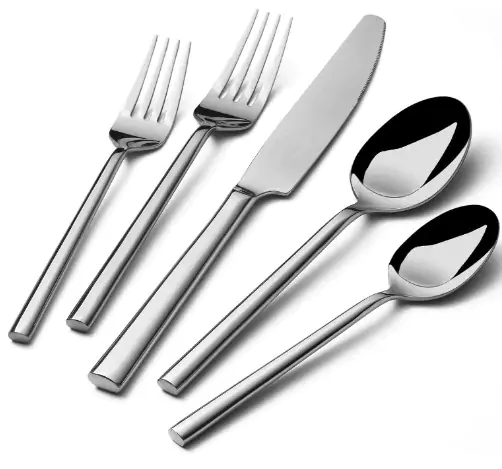 Alata Potter 20-Piece Forged Silverware Set on a white background