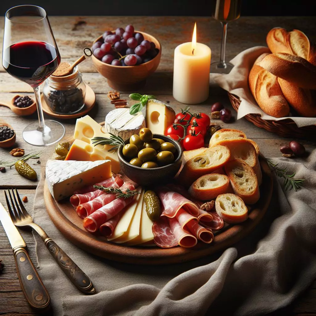 antipasto on an italian dining table