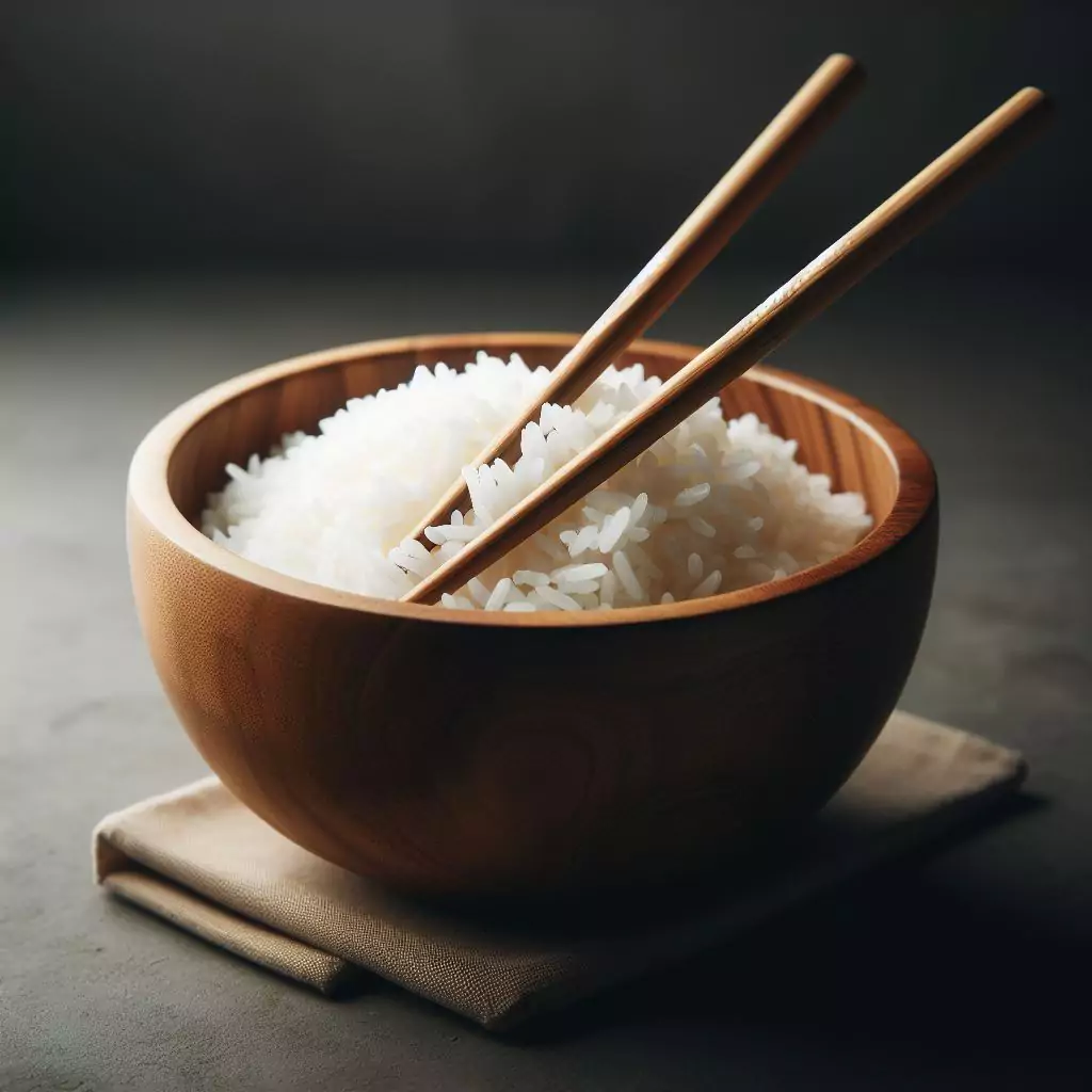 Chopsticks placed Upright in Rice Bowl