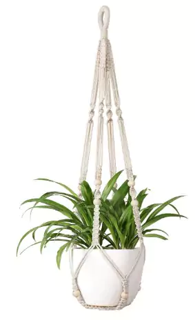 Mkono Macrame Plant Hanger on a white background