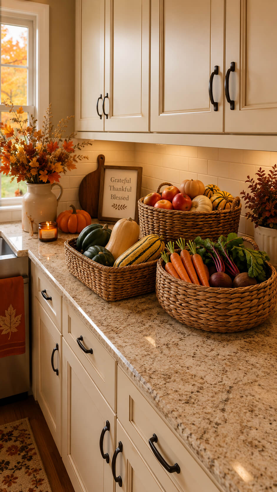 Autumn harvest in a cozy kitchen