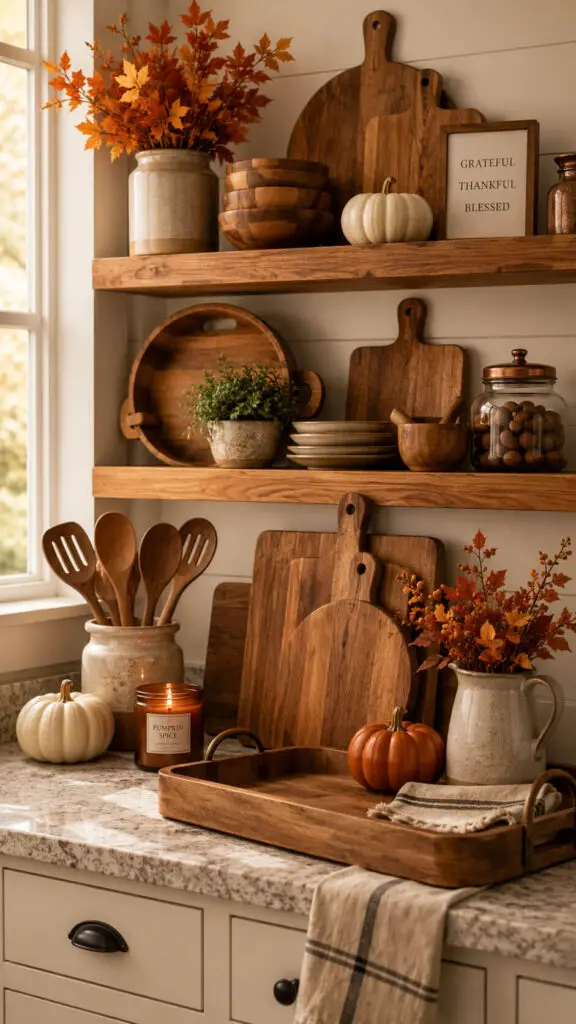 Autumn warmth in a rustic kitchen fall