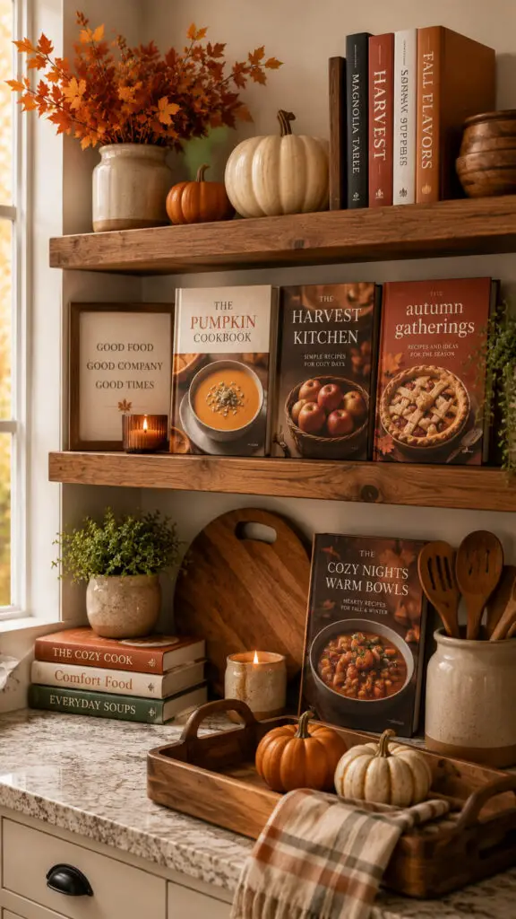 Cozy autumn kitchen vignette