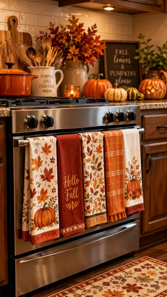 Cozy autumn kitchen with fall decor