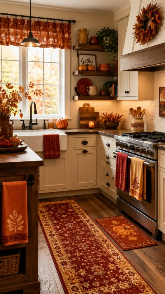 Cozy autumn kitchen with rustic charm
