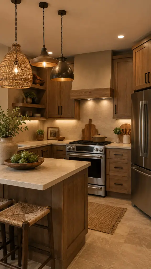 Cozy modern rustic kitchen vignette