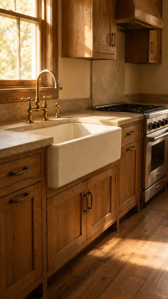 Cozy rustic kitchen with natural light
