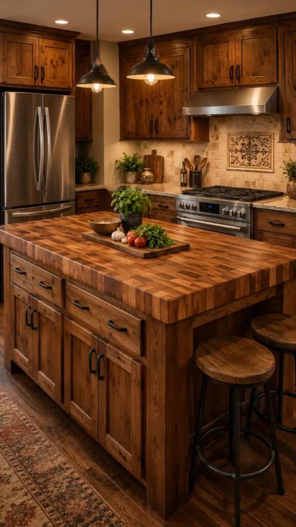 Cozy rustic modern kitchen interior
