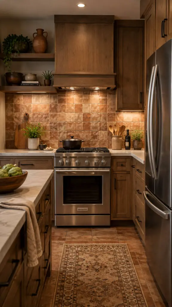Cozy rustic modern kitchen scene