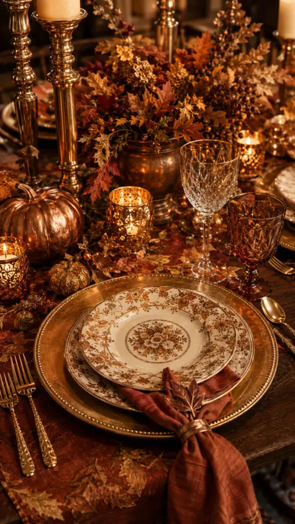 Fall Table Metallic Accents