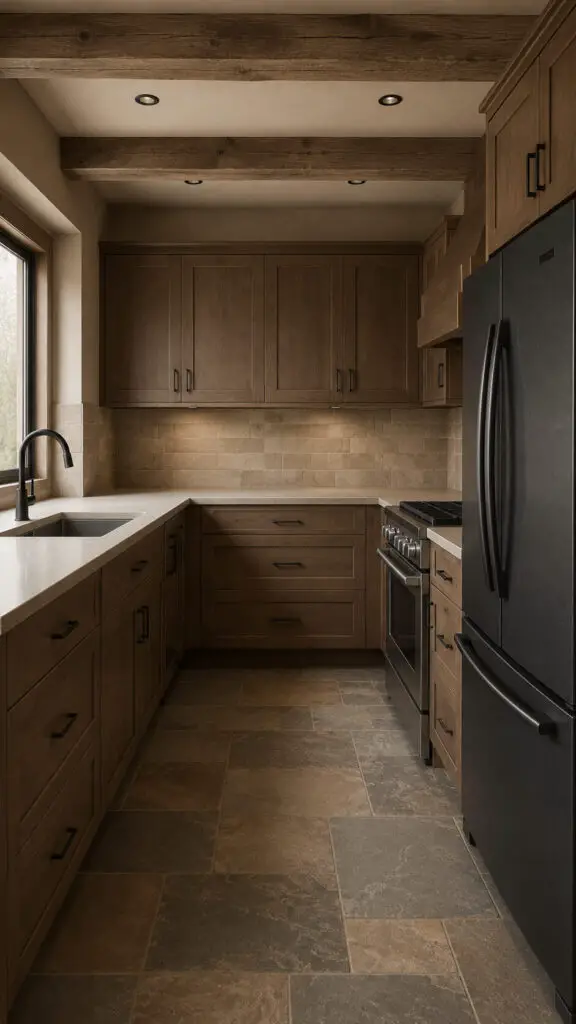 Modern rustic kitchen with natural warmth