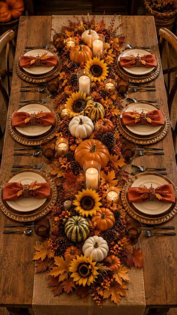Warm Autumn Harvest Tablescape