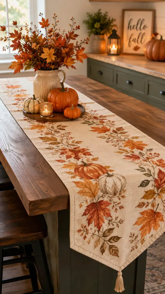runner Autumn warmth in a cozy kitchen