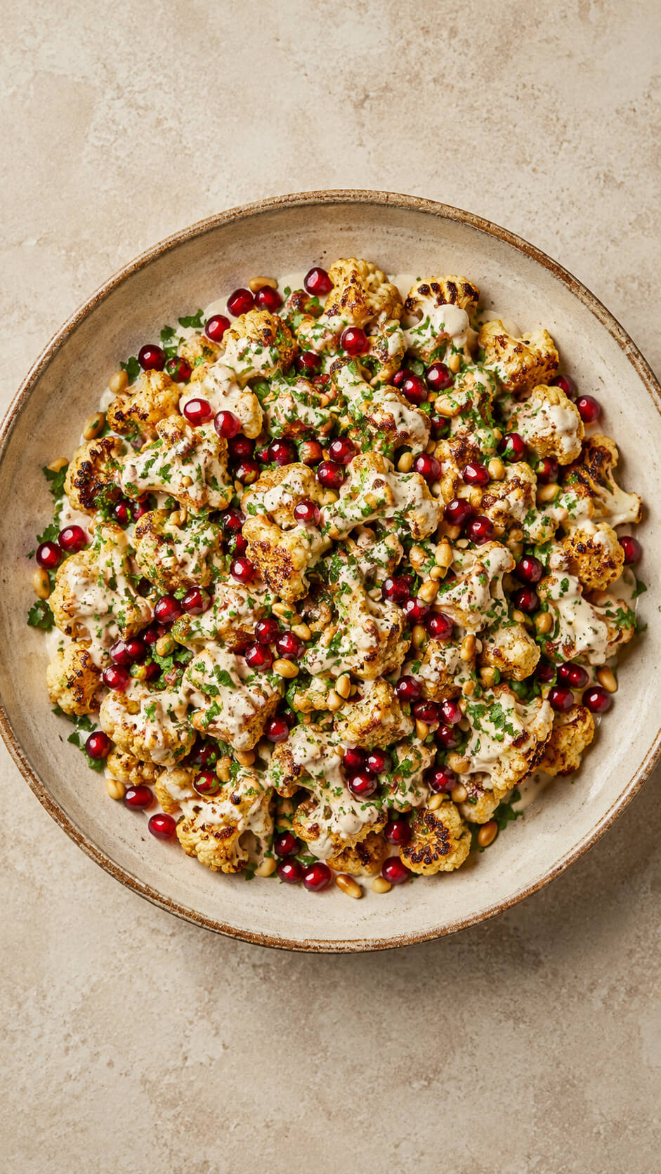 Roasted Cauliflower and Tahini Salad
