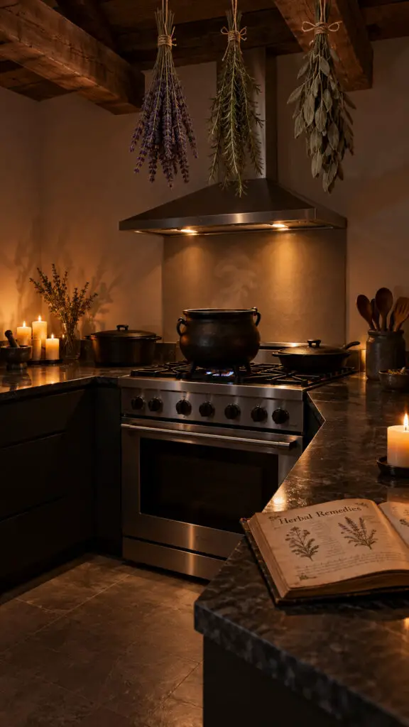 Candlelit Herbal Apothecary Kitchen