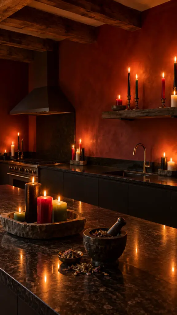 Candlelit Rustic Witchy Kitchen