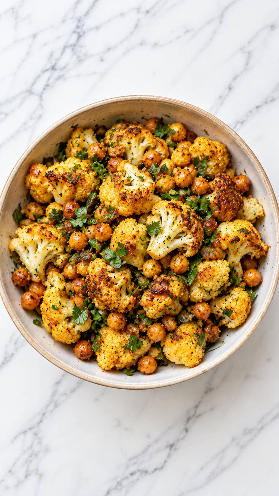 Roasted Cauliflower and Chickpea Salad