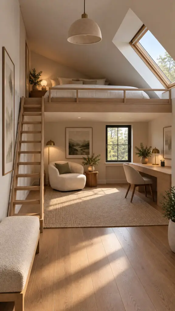 Airy Attic Loft Bedroom Retreat