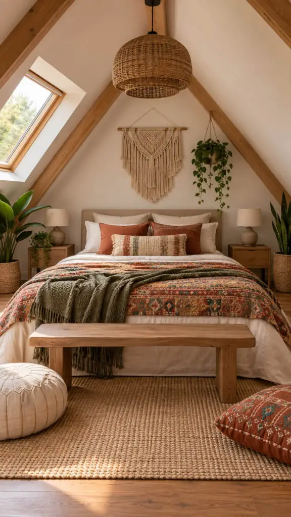 Cozy Bohemian Attic Bedroom