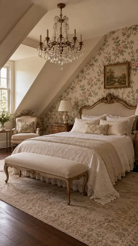 Elegant Vintage Attic Bedroom