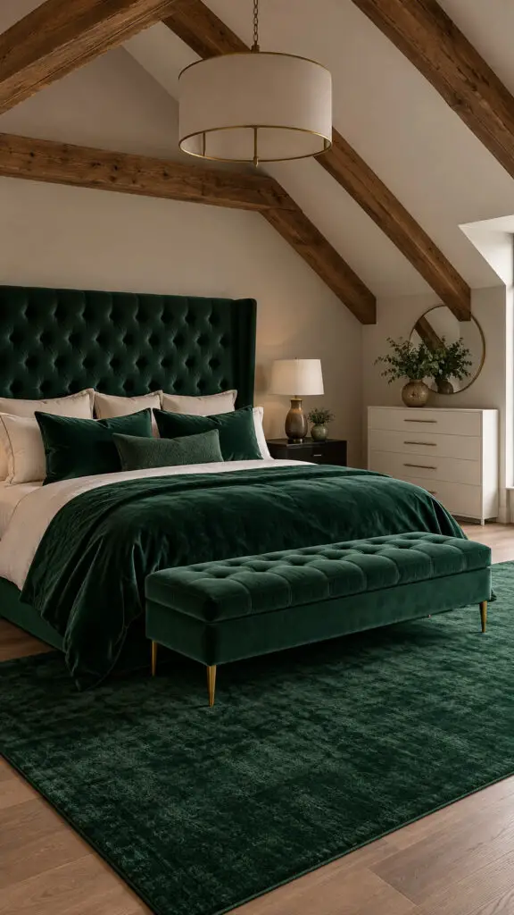 Emerald Attic Bedroom Retreat