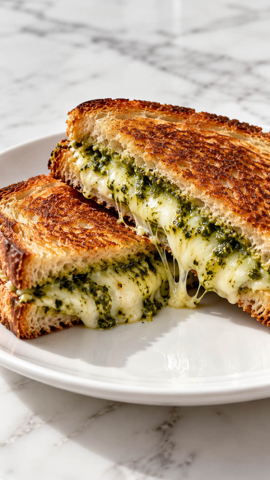Golden Pesto Grilled Cheese Pull