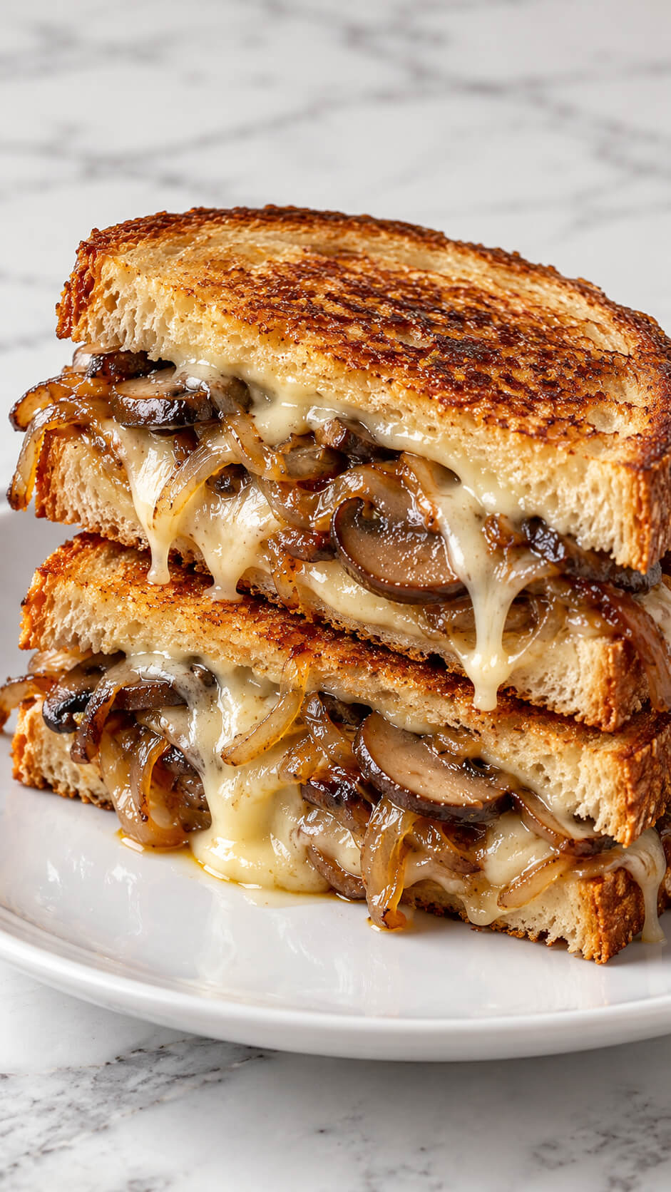 Gooey Mushroom and Onion Grilled Cheese