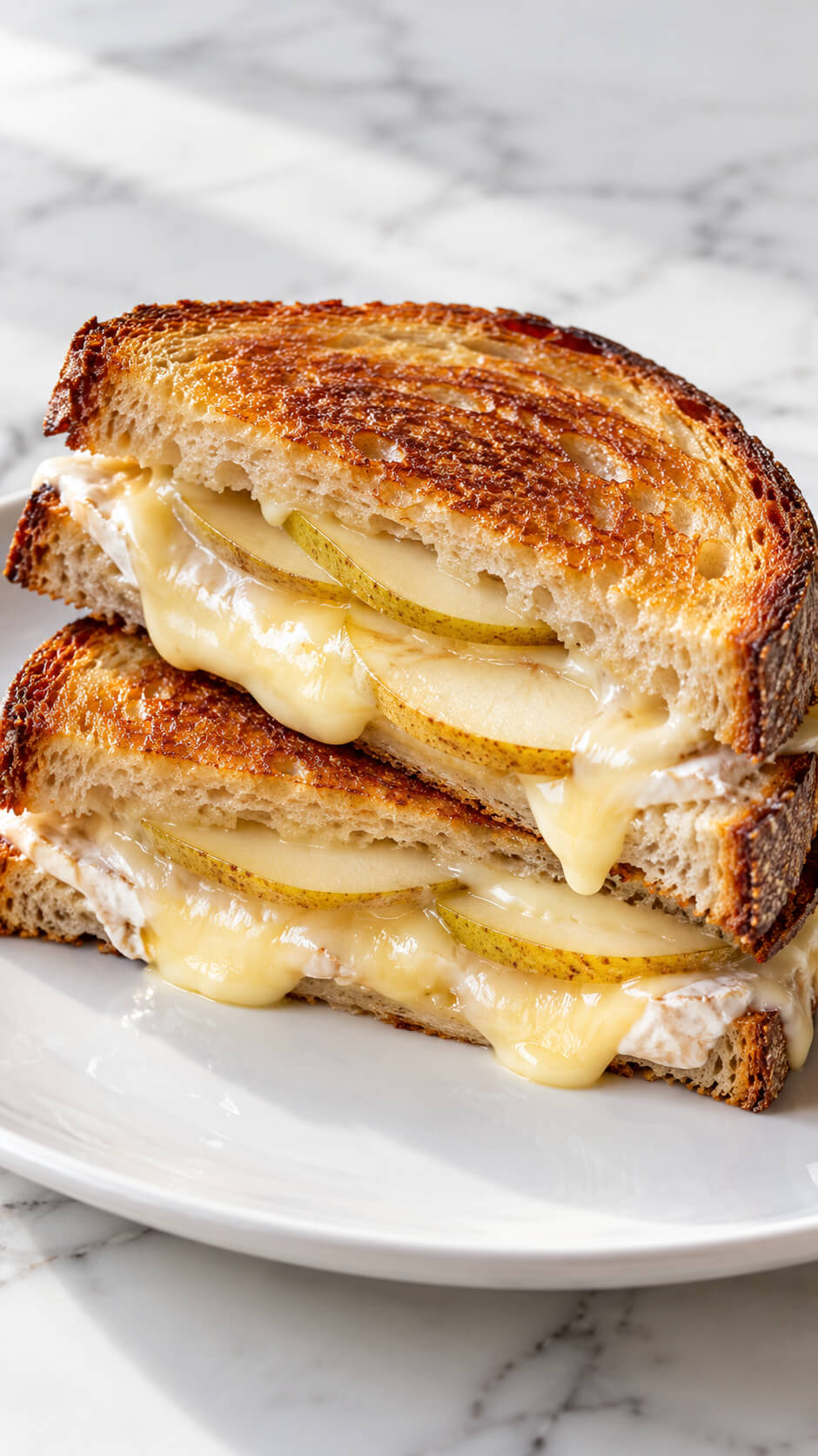 Gooey Pear and Grilled Cheese Sandwich