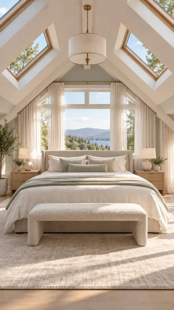 Serene Attic Bedroom with Lake View