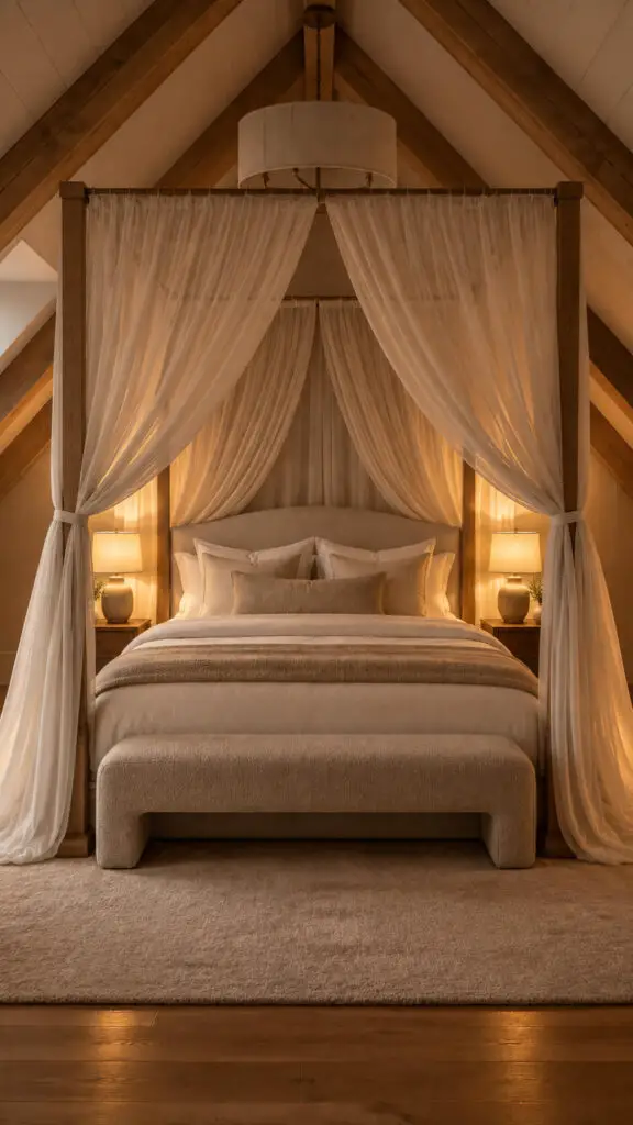 Serene Attic Canopy Bedroom