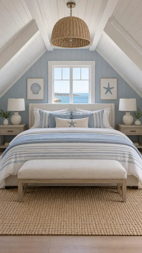 Serene Coastal Attic Bedroom