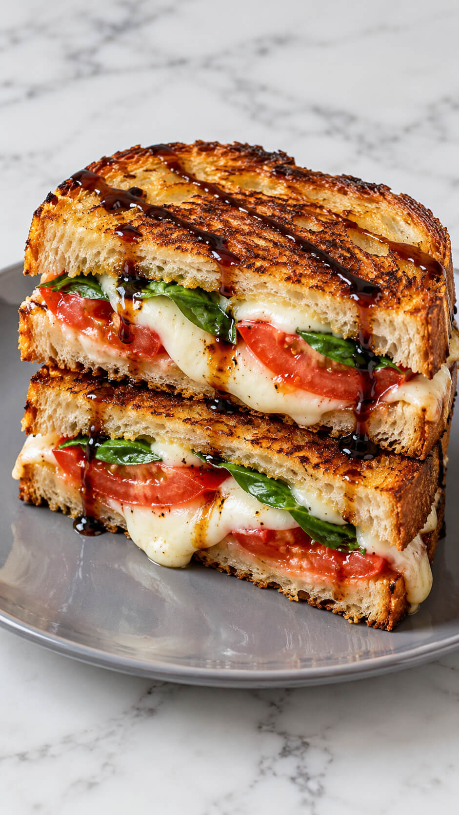Stacked Caprese Grilled Cheese