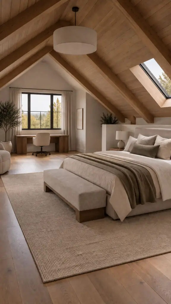 Tranquil Scandinavian Attic Bedroom