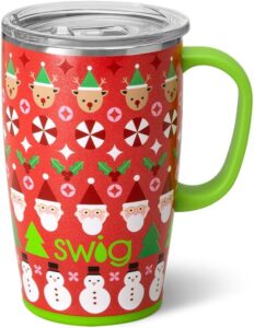 Swig Life 18oz Travel Mug, Insulated Tumbler with Handle and Lid, Travel Coffee Mug, Cup Holder Friendly Travel Mug, Stainless Steel 18 oz Tumbler, Reusable Insulated Tumbler with Lid