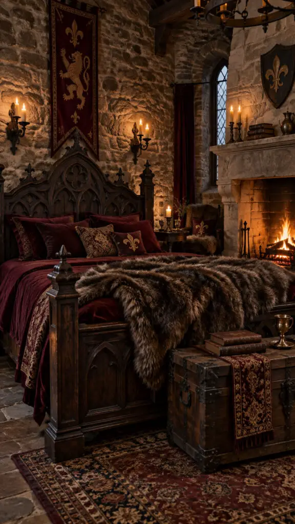 Candlelit Gothic Castle Bedroom