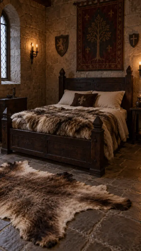 Candlelit Medieval Castle Bedroom