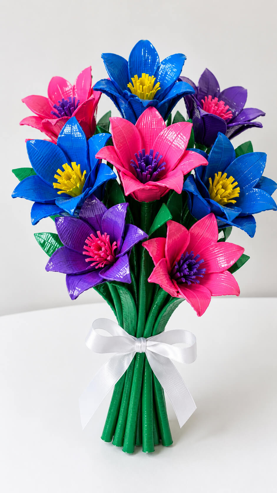 Colorful duct tape floral bouquet