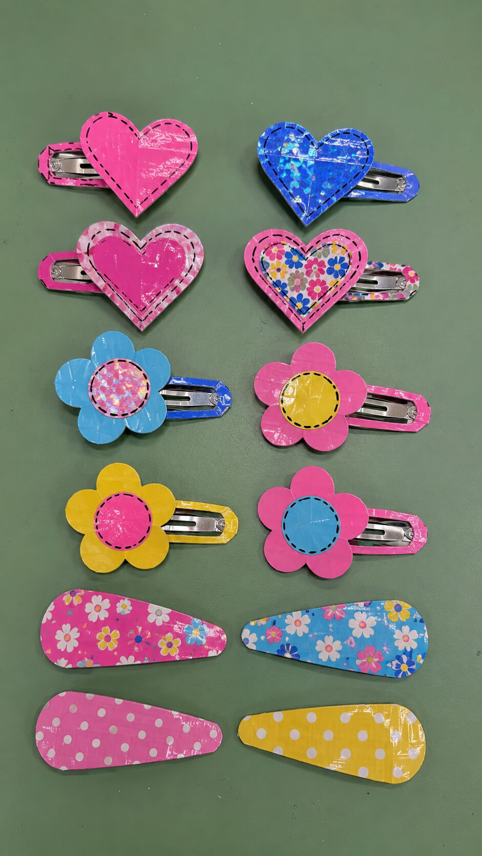 Colorful handmade hair clip collection