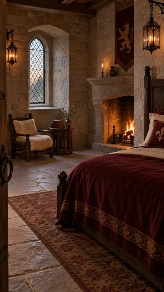 Cozy Medieval Fireside Bedchamber