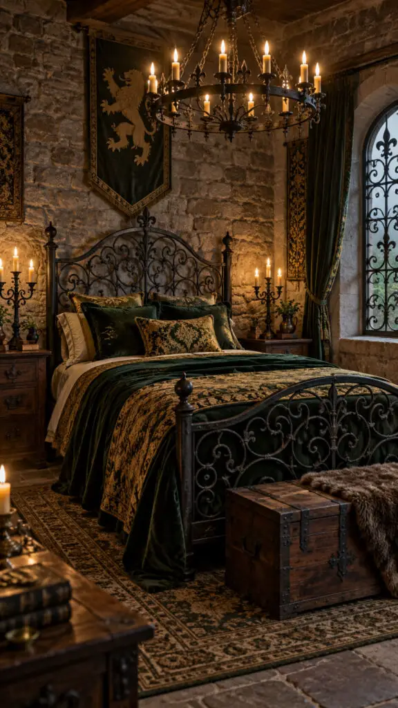 Gothic Castle Bedroom by Candlelight