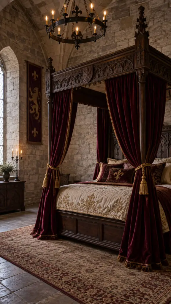 Gothic Castle Bedroom in Candlelight
